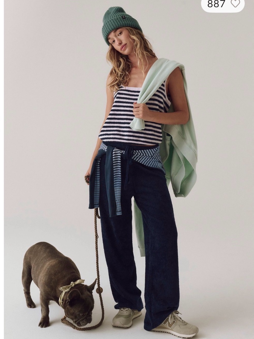 Free People Navy and White Striped Jumpsuit